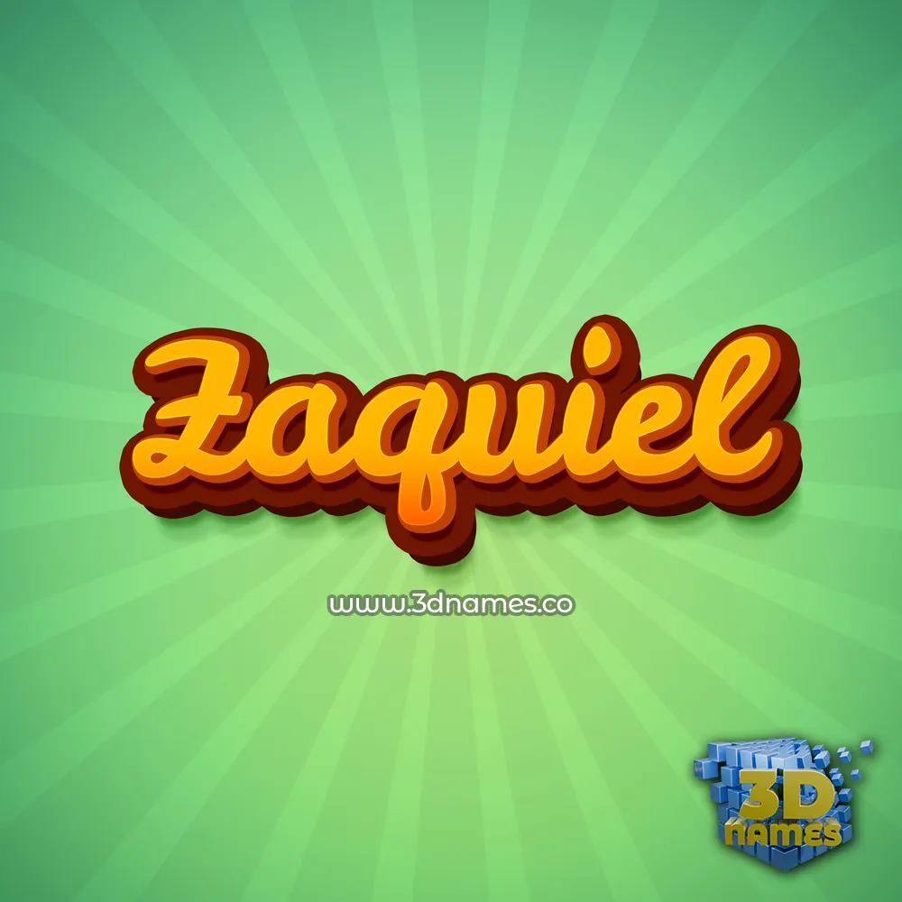 zaquiel in Green Rays style - 3D name wallpaper