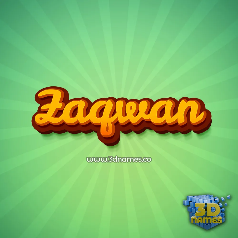 zaqwan in Green Rays style - 3D name wallpaper