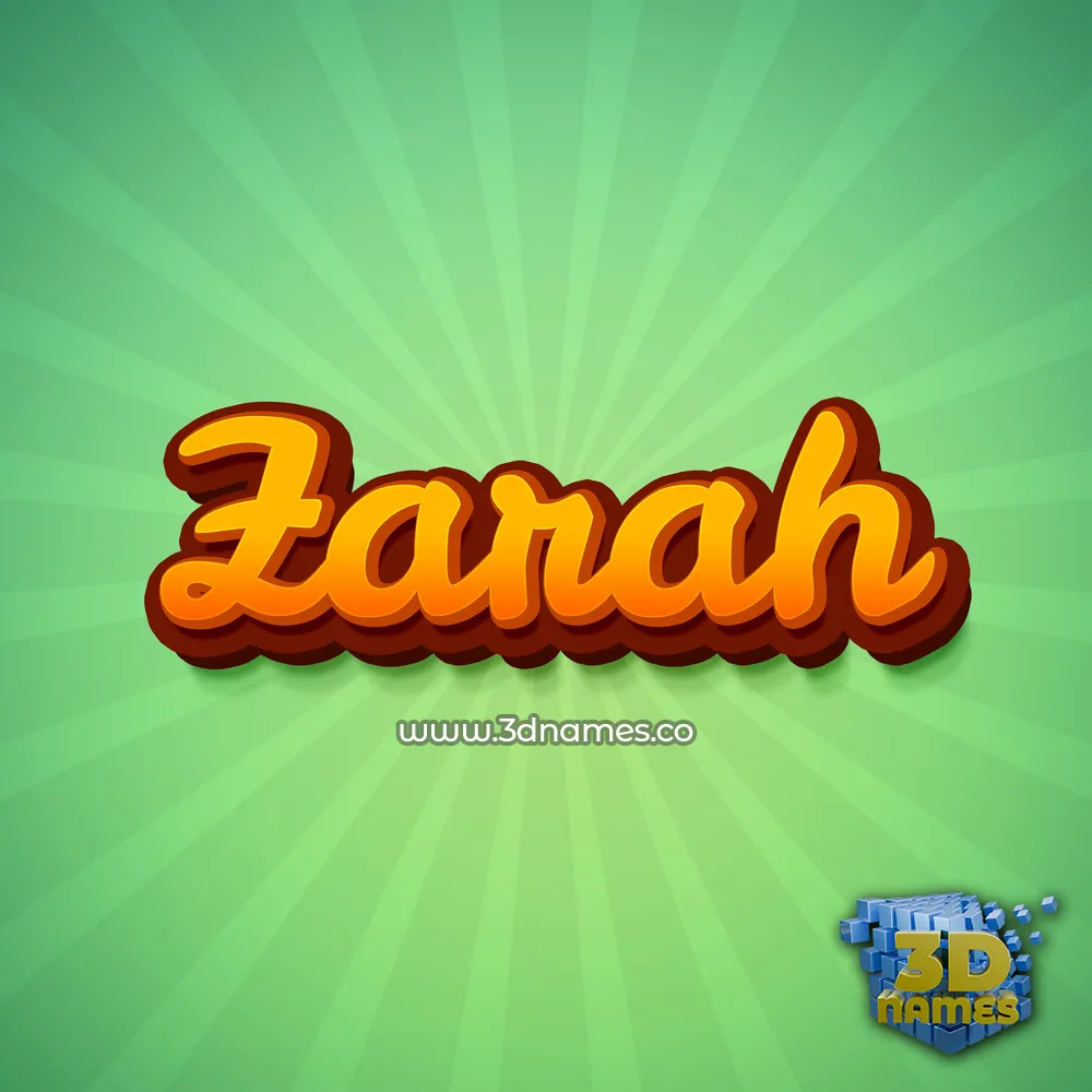 zarah in Green Rays style - 3D name wallpaper