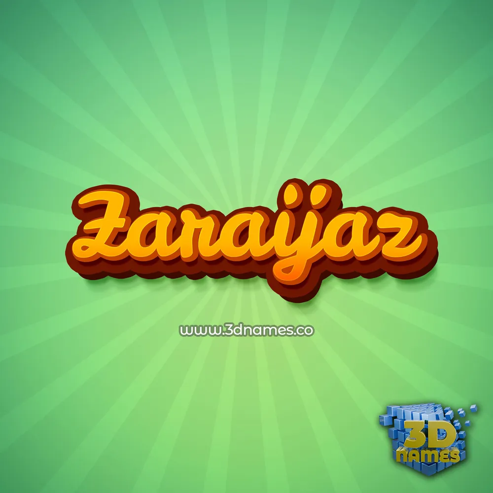 zaraijaz in Green Rays style - 3D name wallpaper