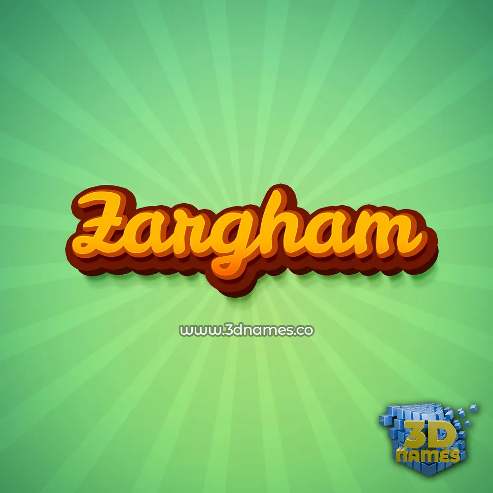 zargham in Green Rays style - 3D name wallpaper