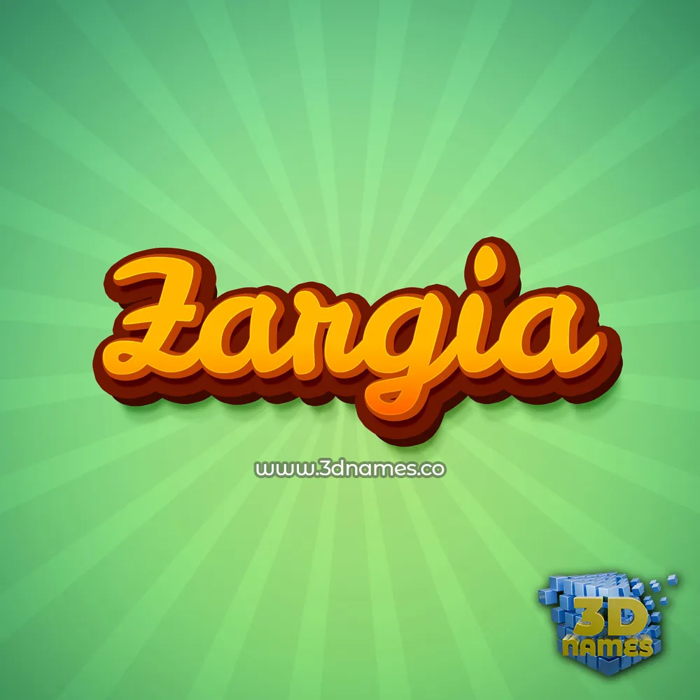 zargia in Green Rays style - 3D name wallpaper
