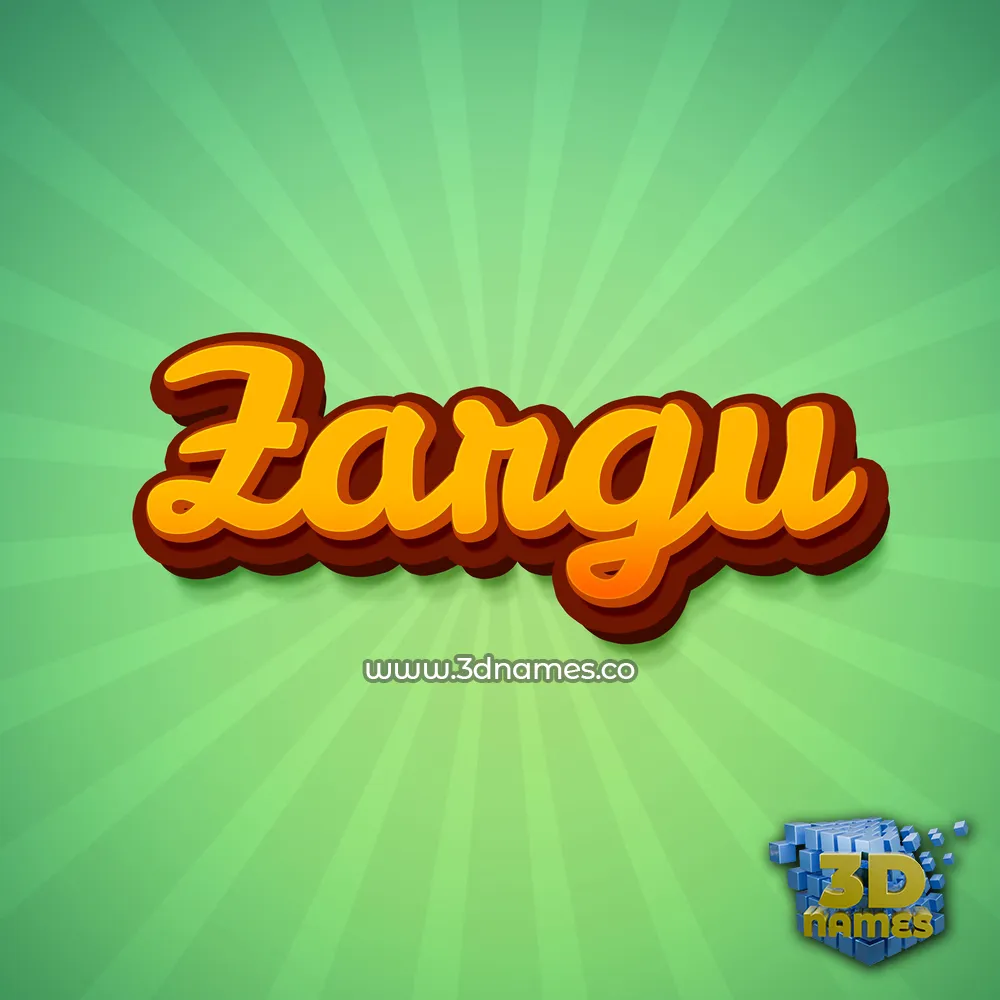 zargu in Green Rays style - 3D name wallpaper