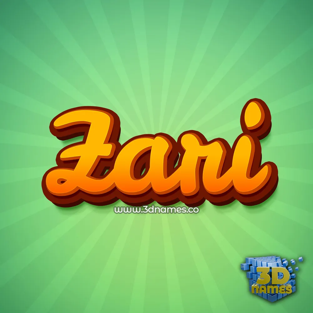 zari in Green Rays style - 3D name wallpaper