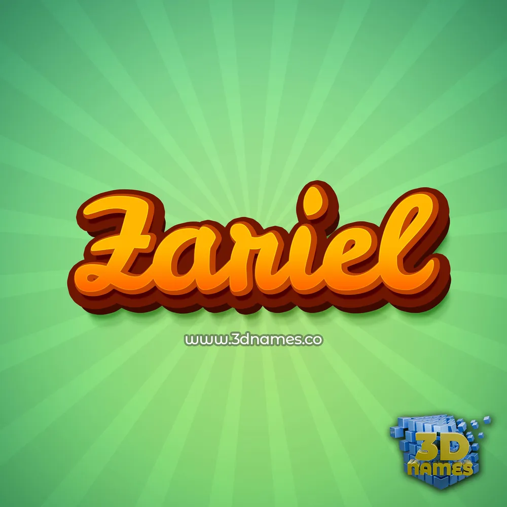 zariel in Green Rays style - 3D name wallpaper