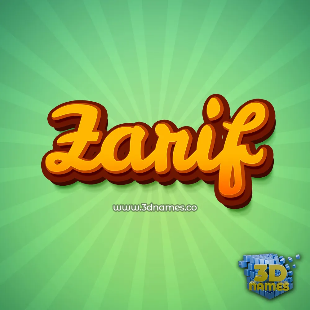 zarif in Green Rays style - 3D name wallpaper