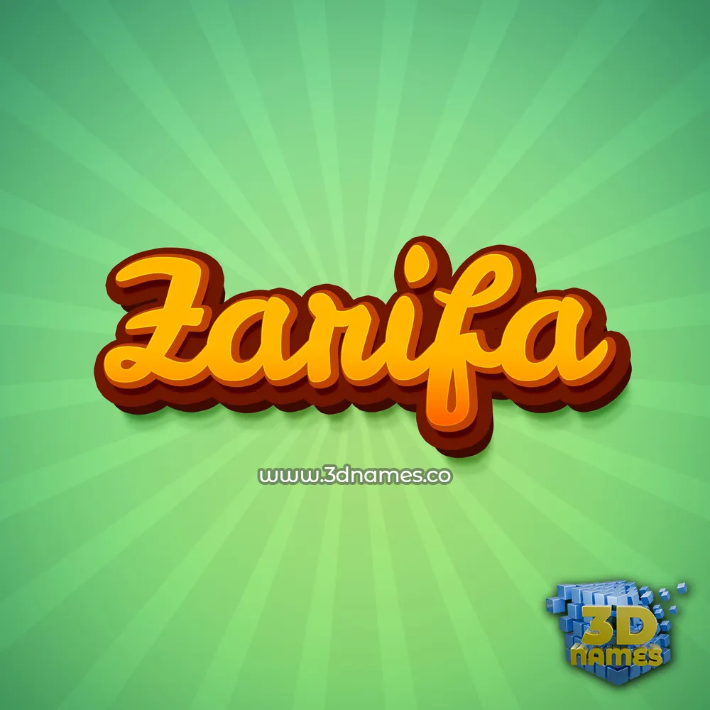zarifa in Green Rays style - 3D name wallpaper