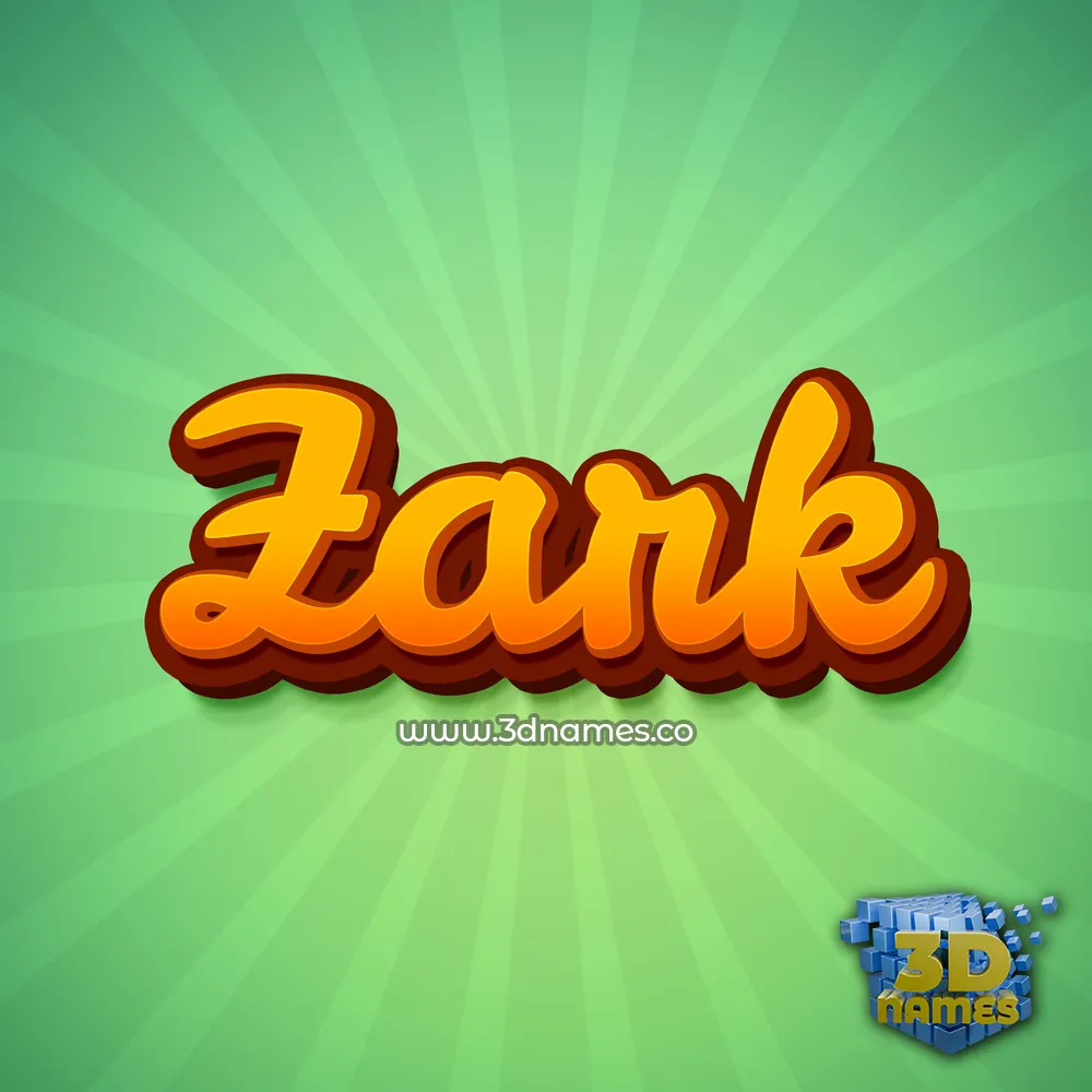 zark in Green Rays style - 3D name wallpaper