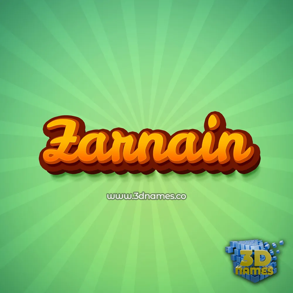 zarnain in Green Rays style - 3D name wallpaper