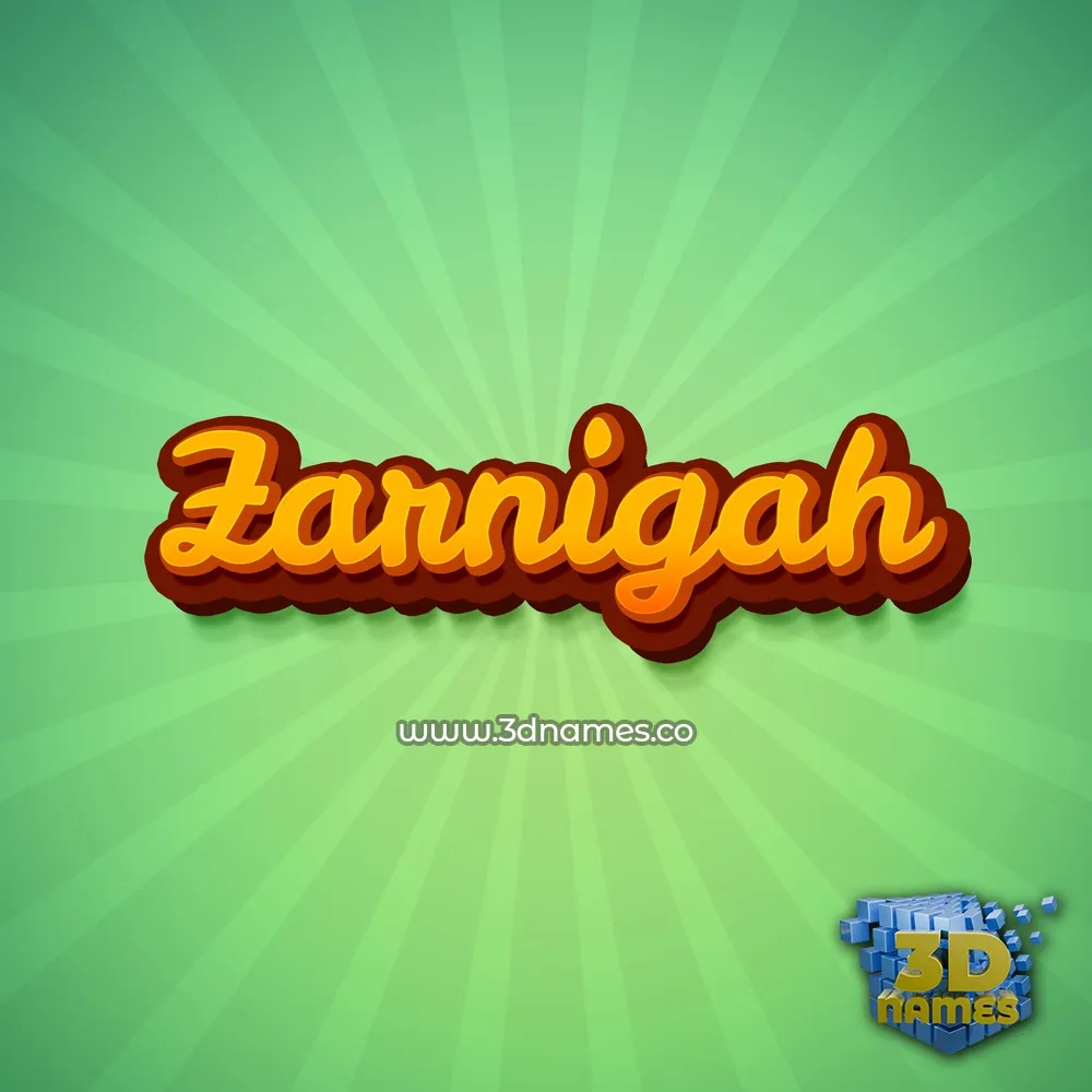 zarnigah in Green Rays style - 3D name wallpaper