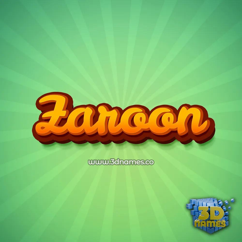 zaroon in Green Rays style - 3D name wallpaper