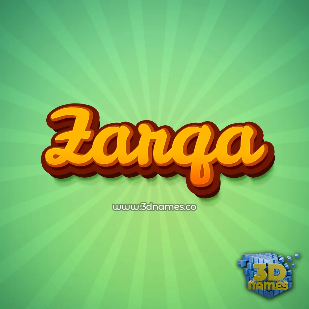 zarqa in Green Rays style - 3D name wallpaper