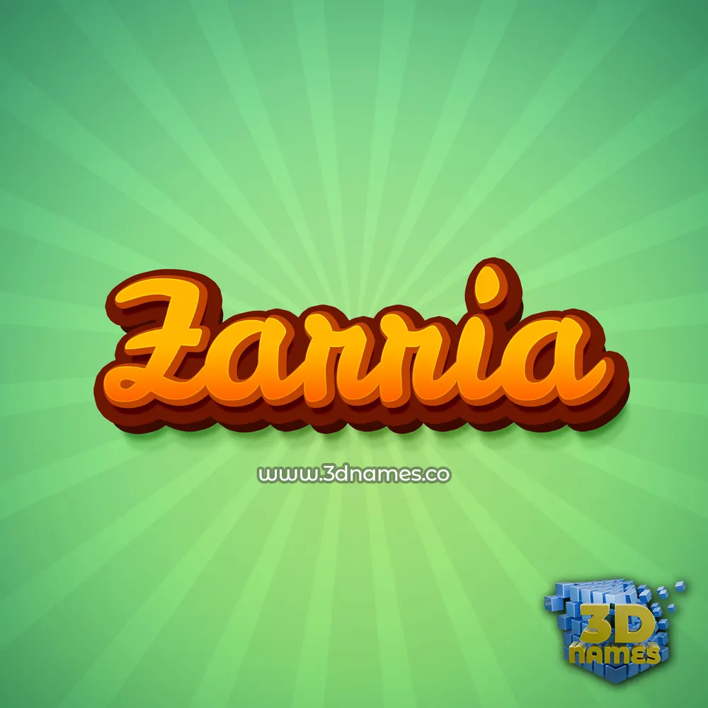 zarria in Green Rays style - 3D name wallpaper