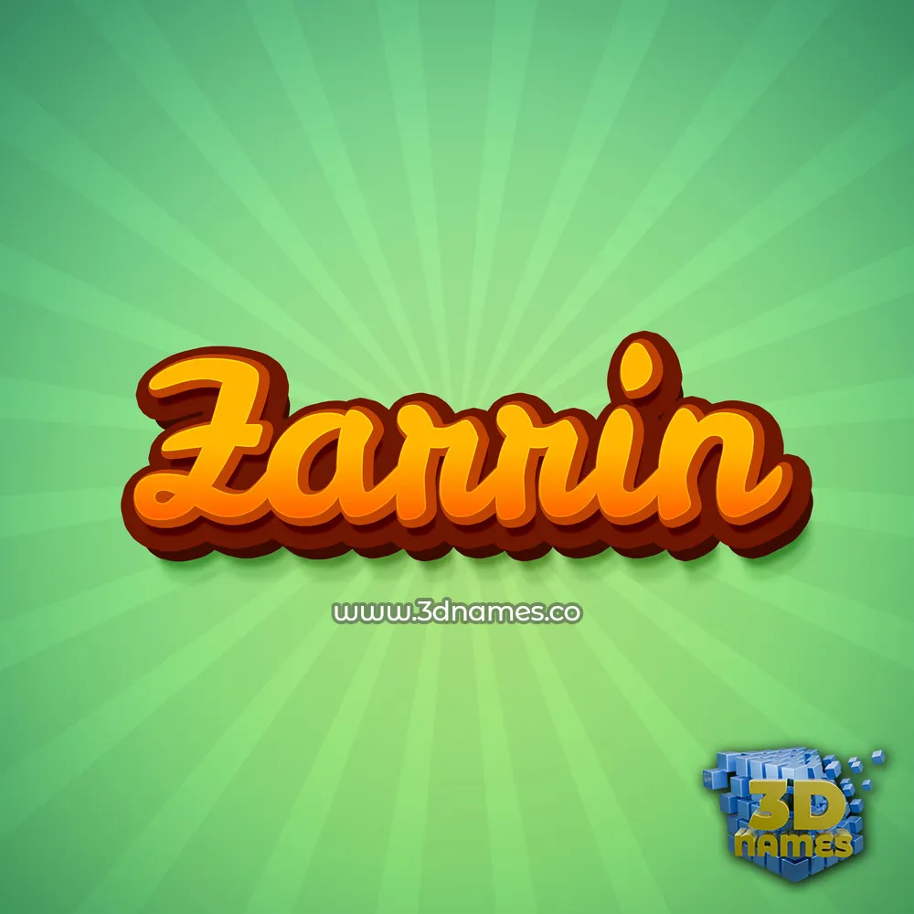 zarrin in Green Rays style - 3D name wallpaper