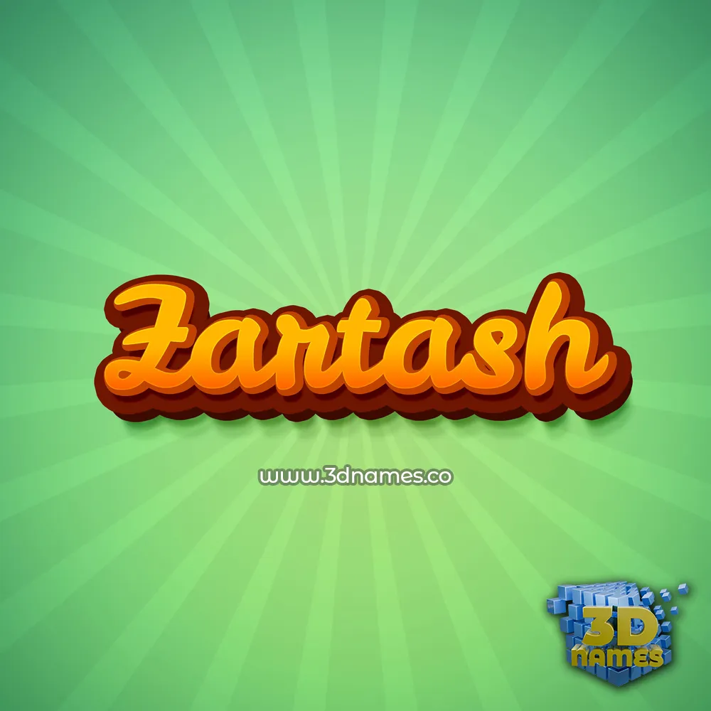 zartash in Green Rays style - 3D name wallpaper