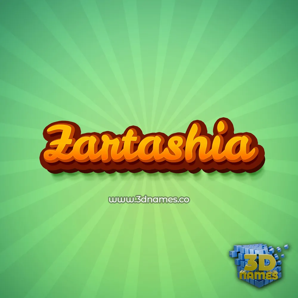 zartashia in Green Rays style - 3D name wallpaper