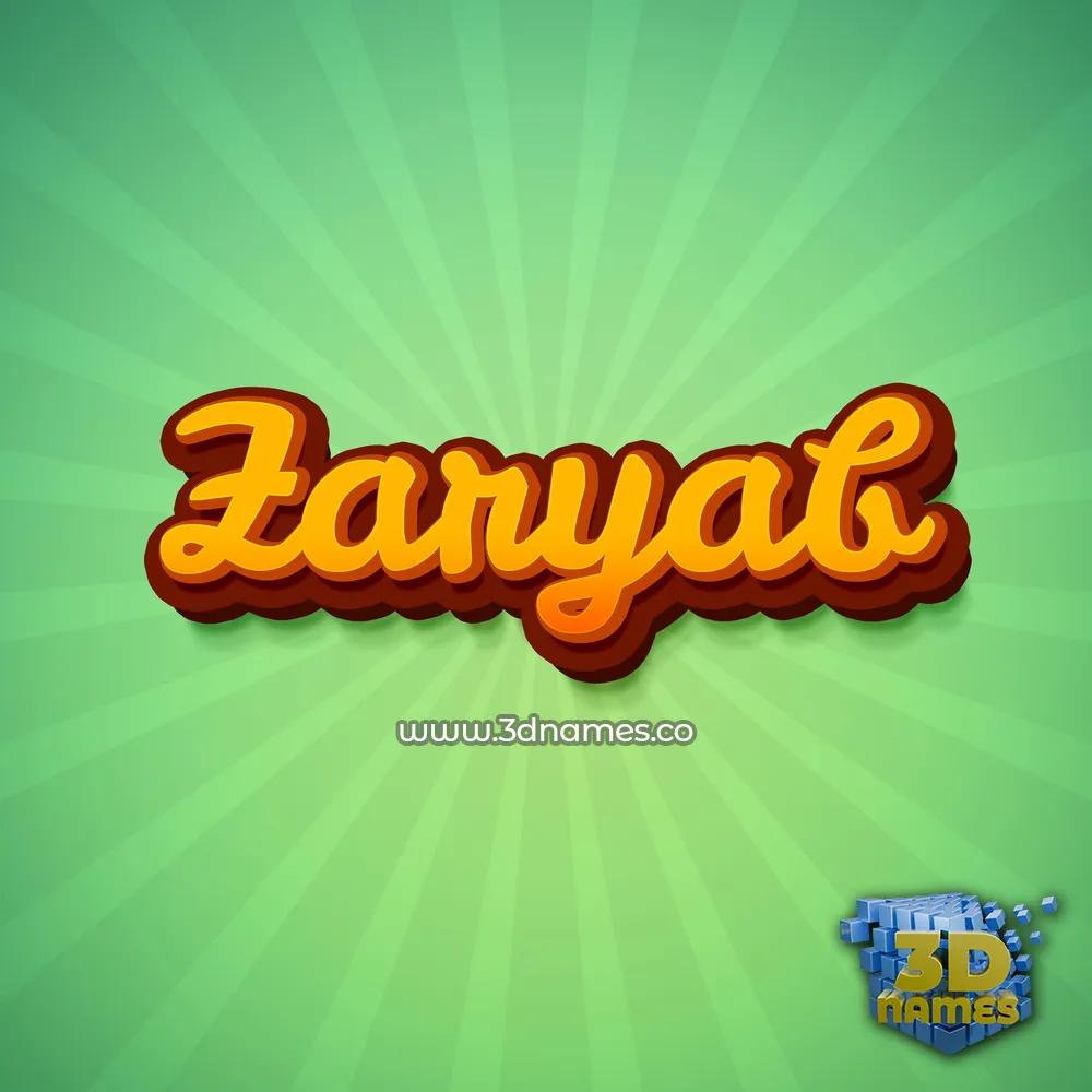 zaryab in Green Rays style - 3D name wallpaper