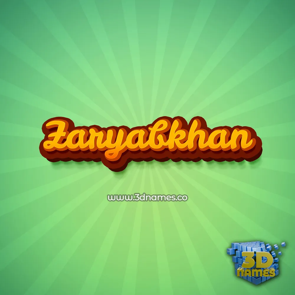 zaryabkhan in Green Rays style - 3D name wallpaper