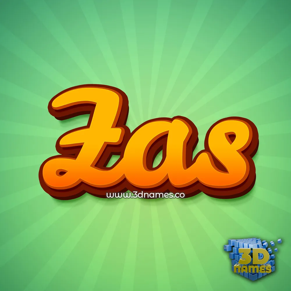 zas in Green Rays style - 3D name wallpaper