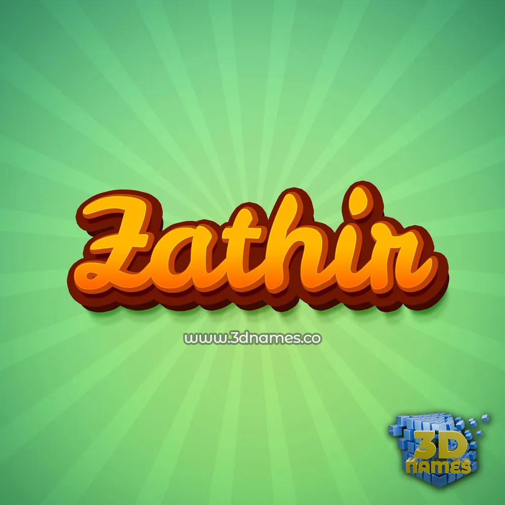 zathir in Green Rays style - 3D name wallpaper