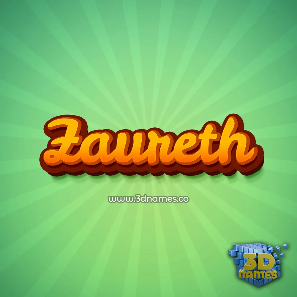 zaureth in Green Rays style - 3D name wallpaper