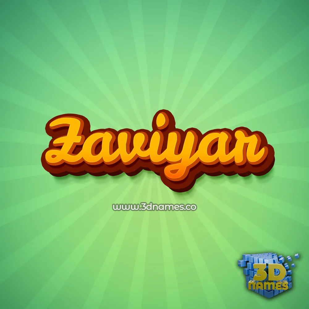 zaviyar in Green Rays style - 3D name wallpaper