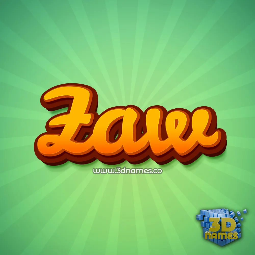zaw in Green Rays style - 3D name wallpaper