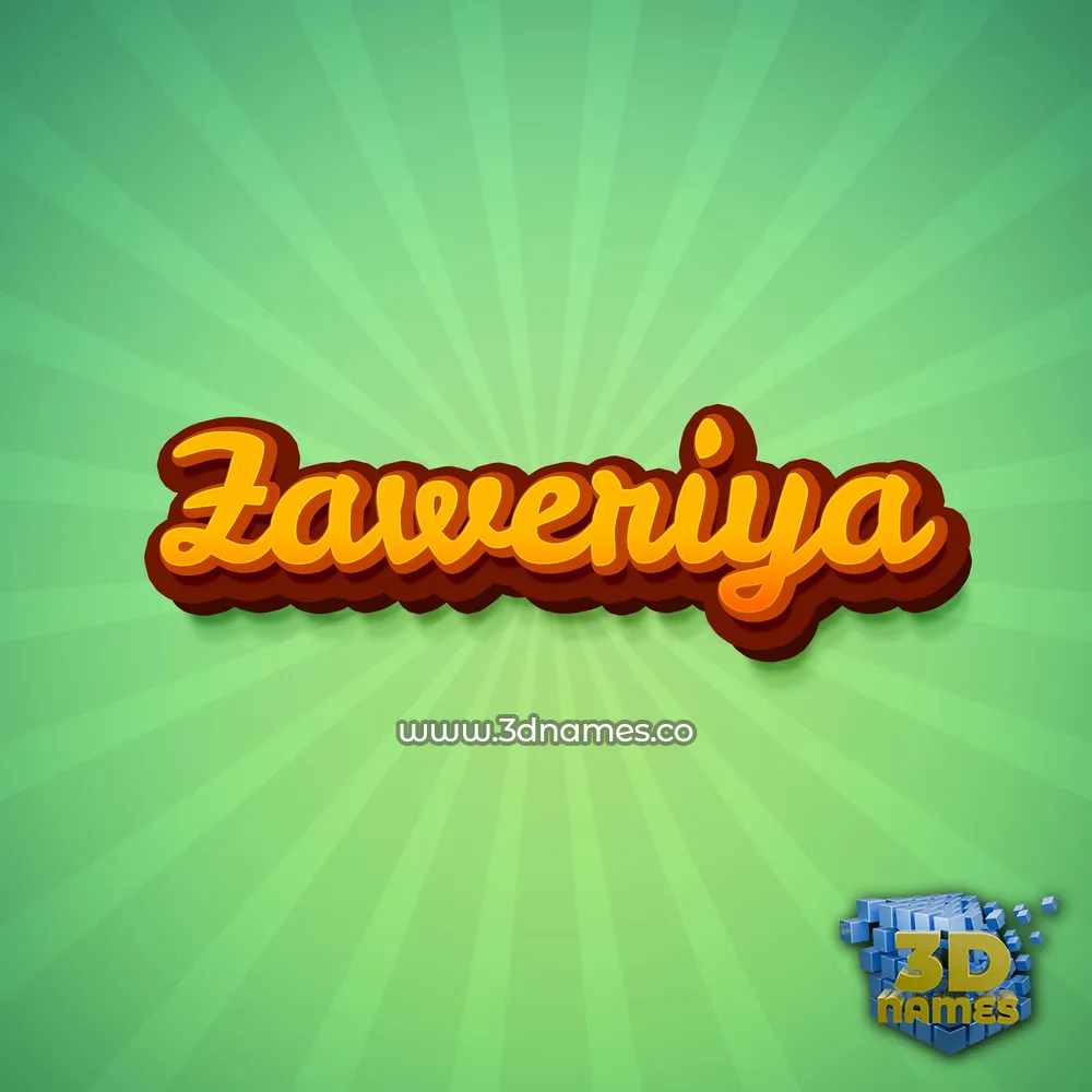 zaweriya in Green Rays style - 3D name wallpaper