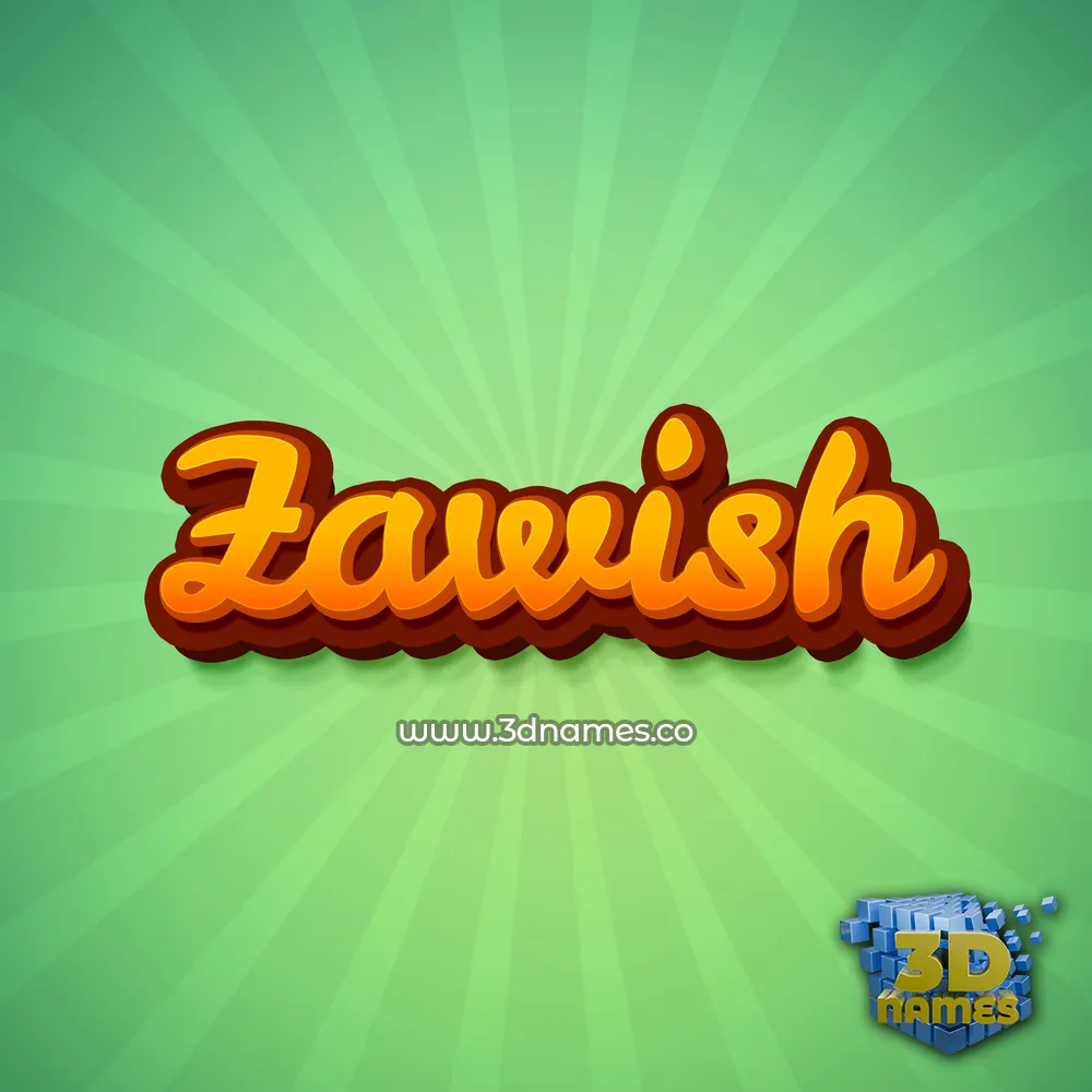 zawish in Green Rays style - 3D name wallpaper