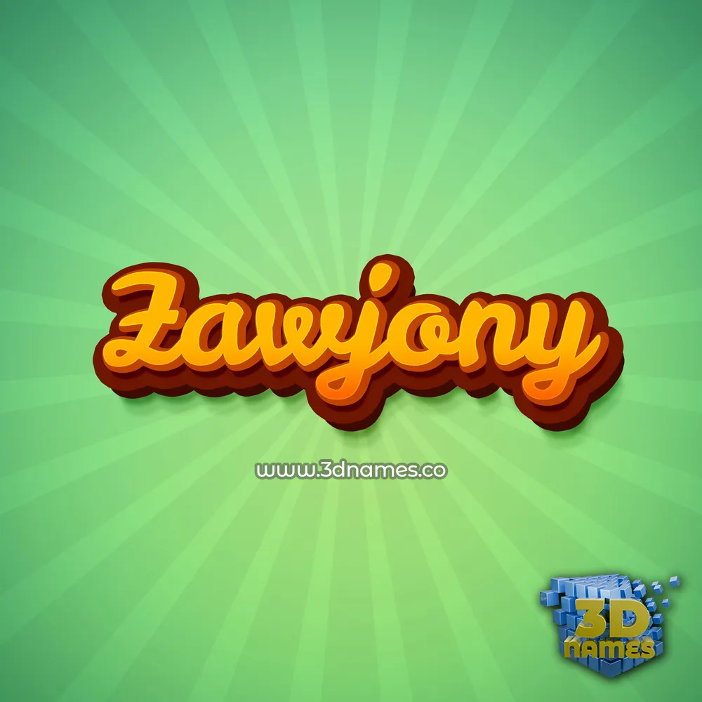 zawjony in Green Rays style - 3D name wallpaper