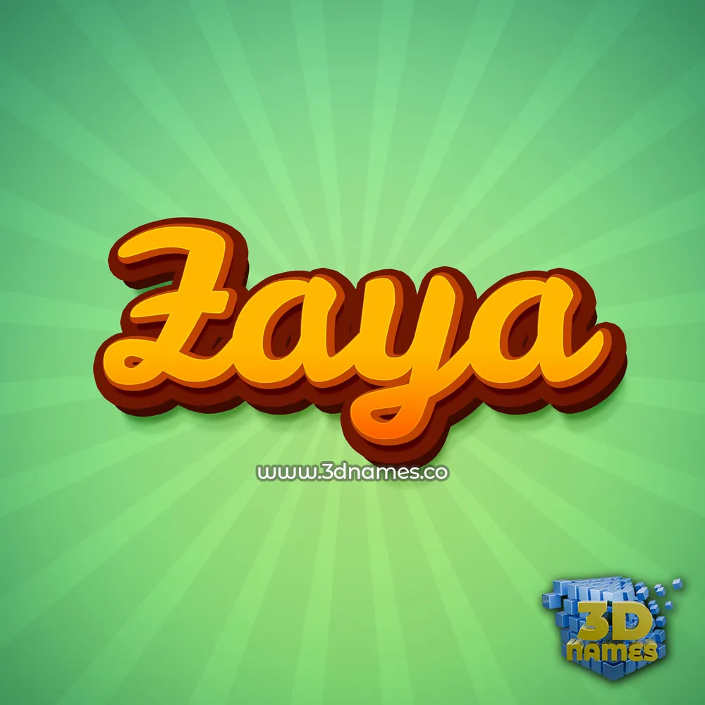 zaya in Green Rays style - 3D name wallpaper