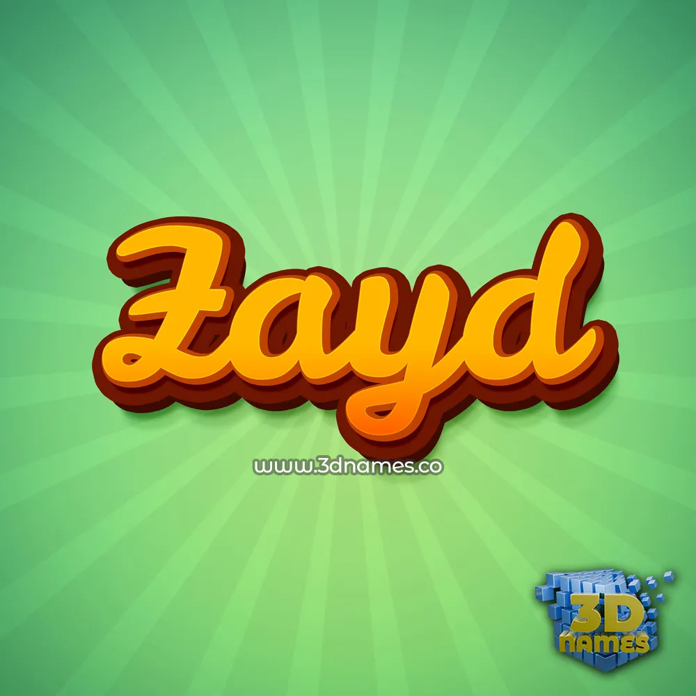 zayd in Green Rays style - 3D name wallpaper
