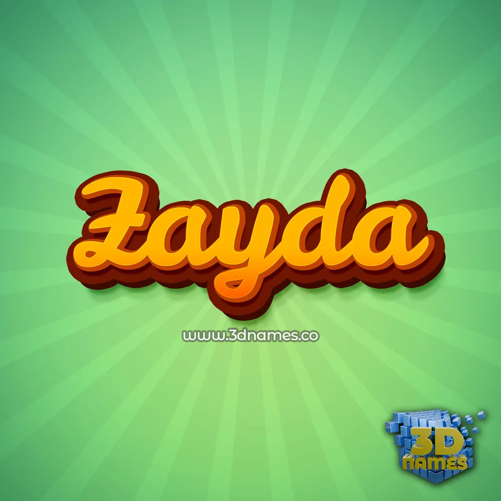 zayda in Green Rays style - 3D name wallpaper
