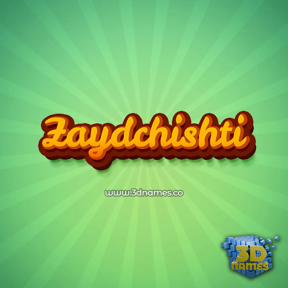 zaydchishti in Green Rays style - 3D name wallpaper