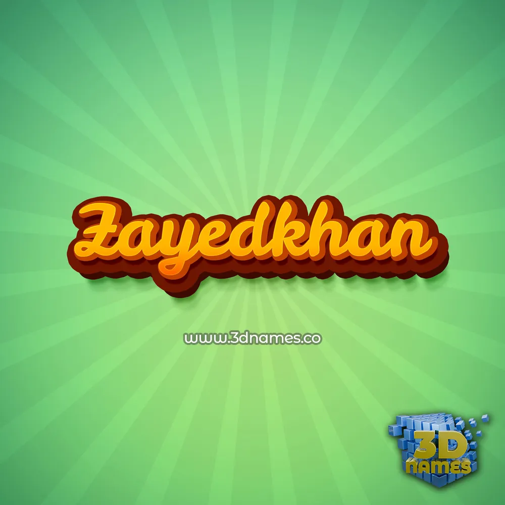 zayedkhan in Green Rays style - 3D name wallpaper