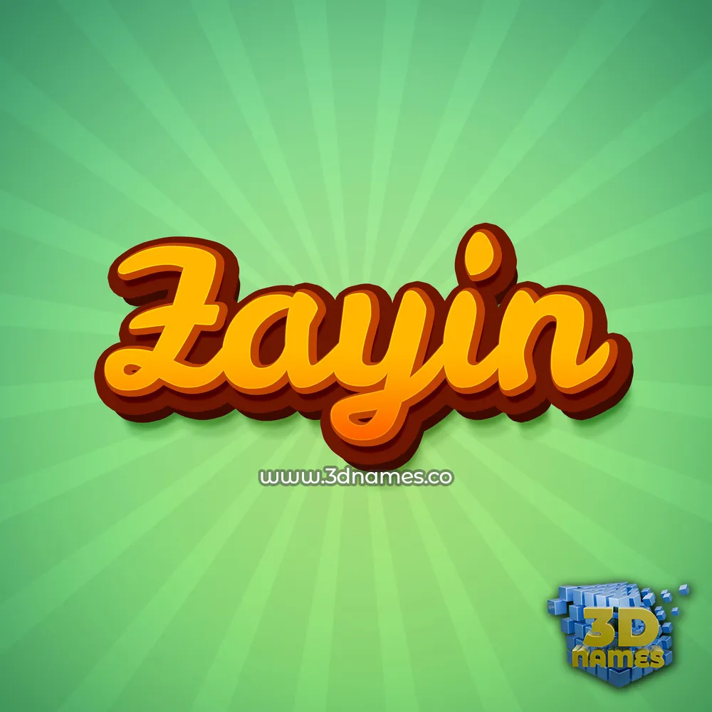 zayin in Green Rays style - 3D name wallpaper