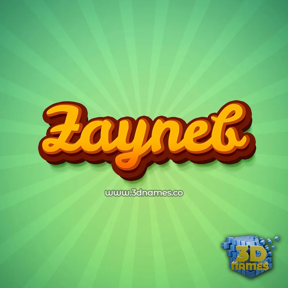 zayneb in Green Rays style - 3D name wallpaper