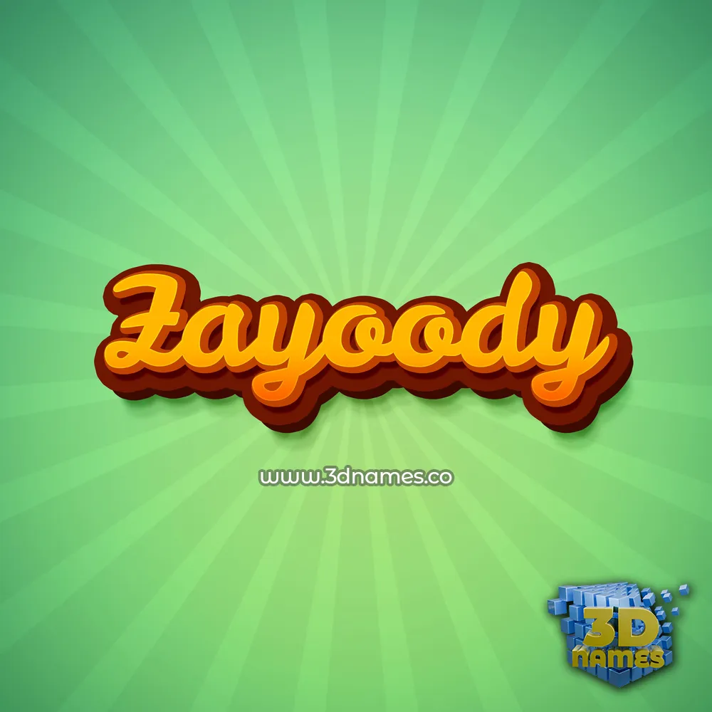 zayoody in Green Rays style - 3D name wallpaper
