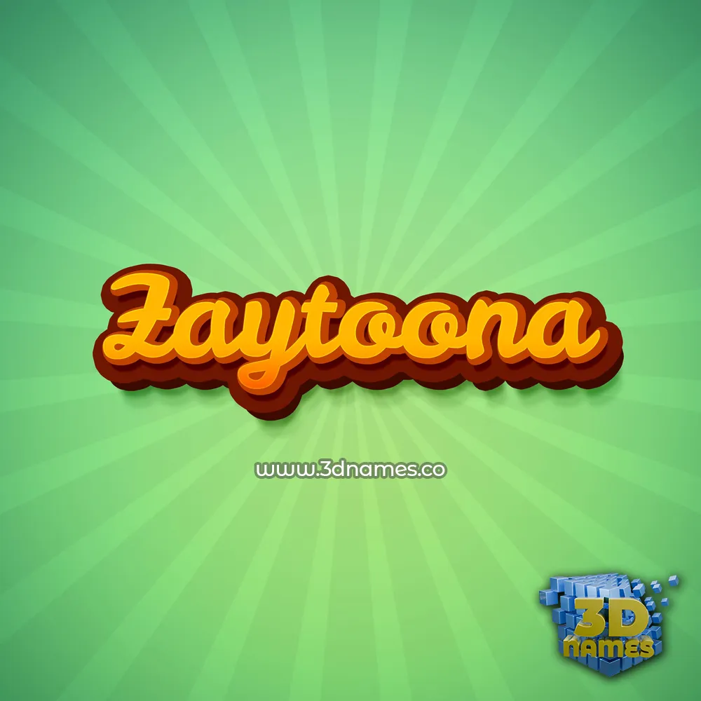 zaytoona in Green Rays style - 3D name wallpaper