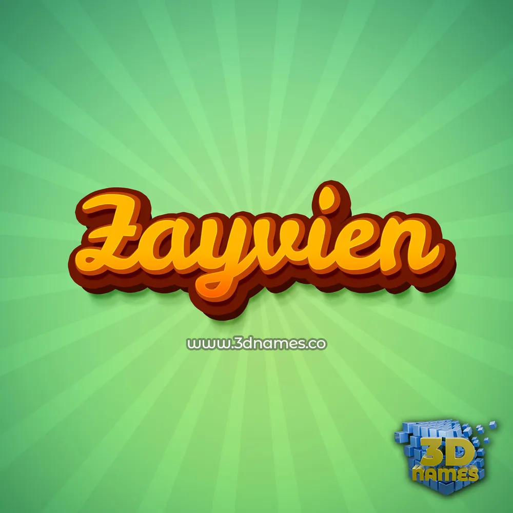 zayvien in Green Rays style - 3D name wallpaper