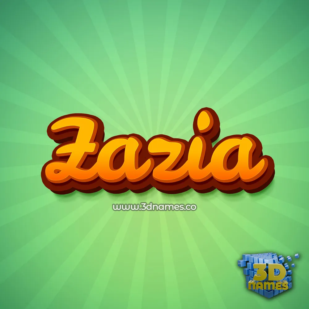 zazia in Green Rays style - 3D name wallpaper
