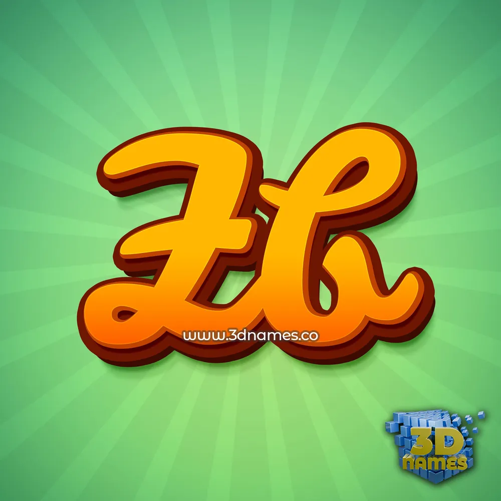 zb in Green Rays style - 3D name wallpaper