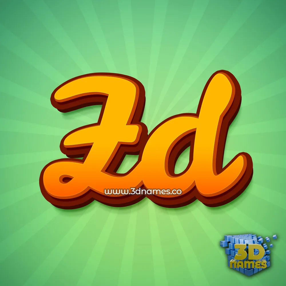 zd in Green Rays style - 3D name wallpaper