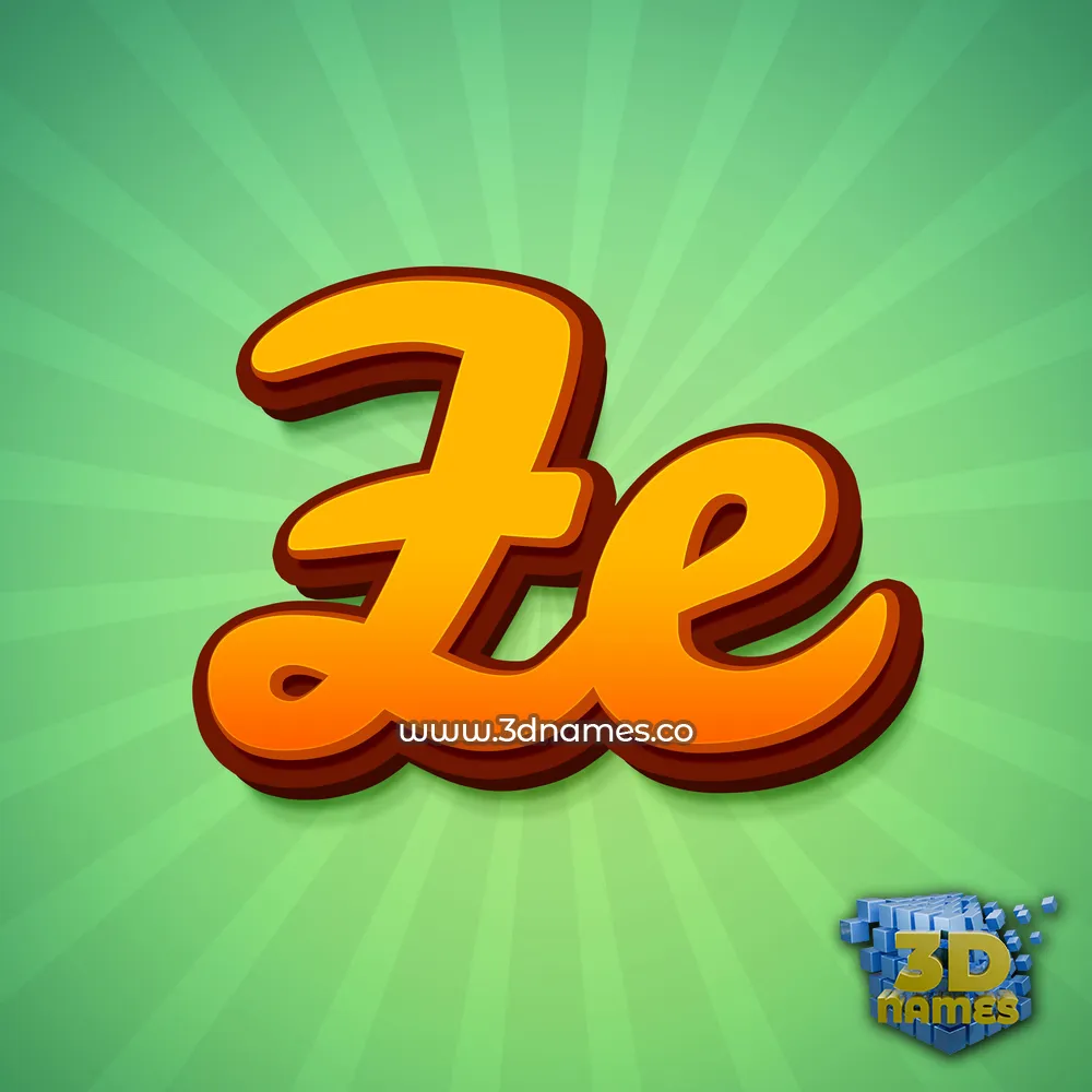 ze in Green Rays style - 3D name wallpaper