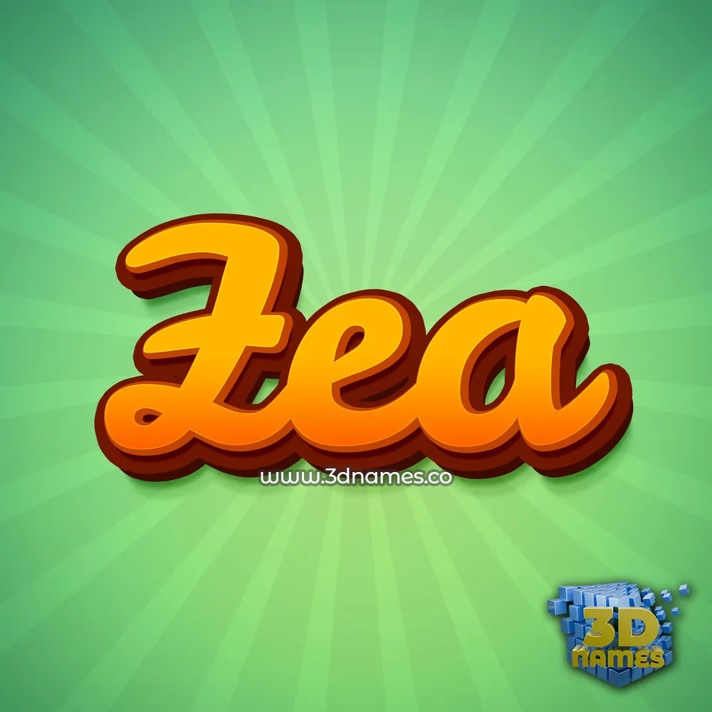 zea in Green Rays style - 3D name wallpaper