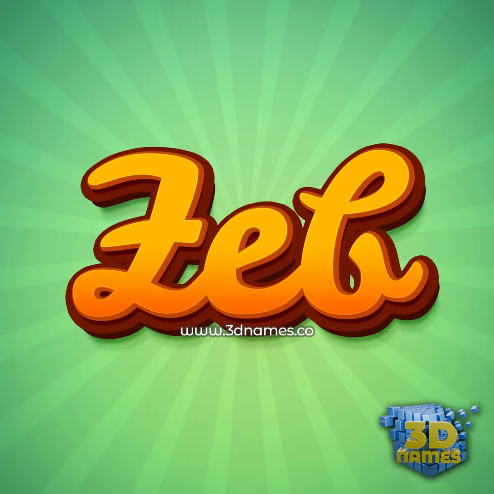 zeb in Green Rays style - 3D name wallpaper