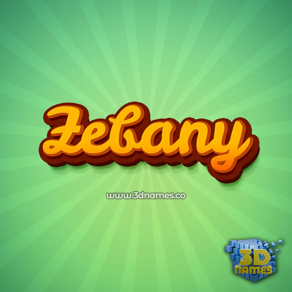zebany in Green Rays style - 3D name wallpaper
