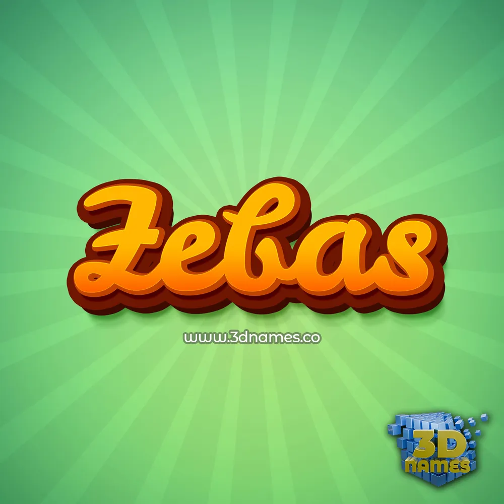 zebas in Green Rays style - 3D name wallpaper