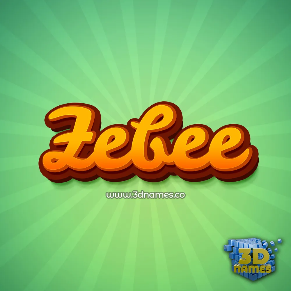 zebee in Green Rays style - 3D name wallpaper