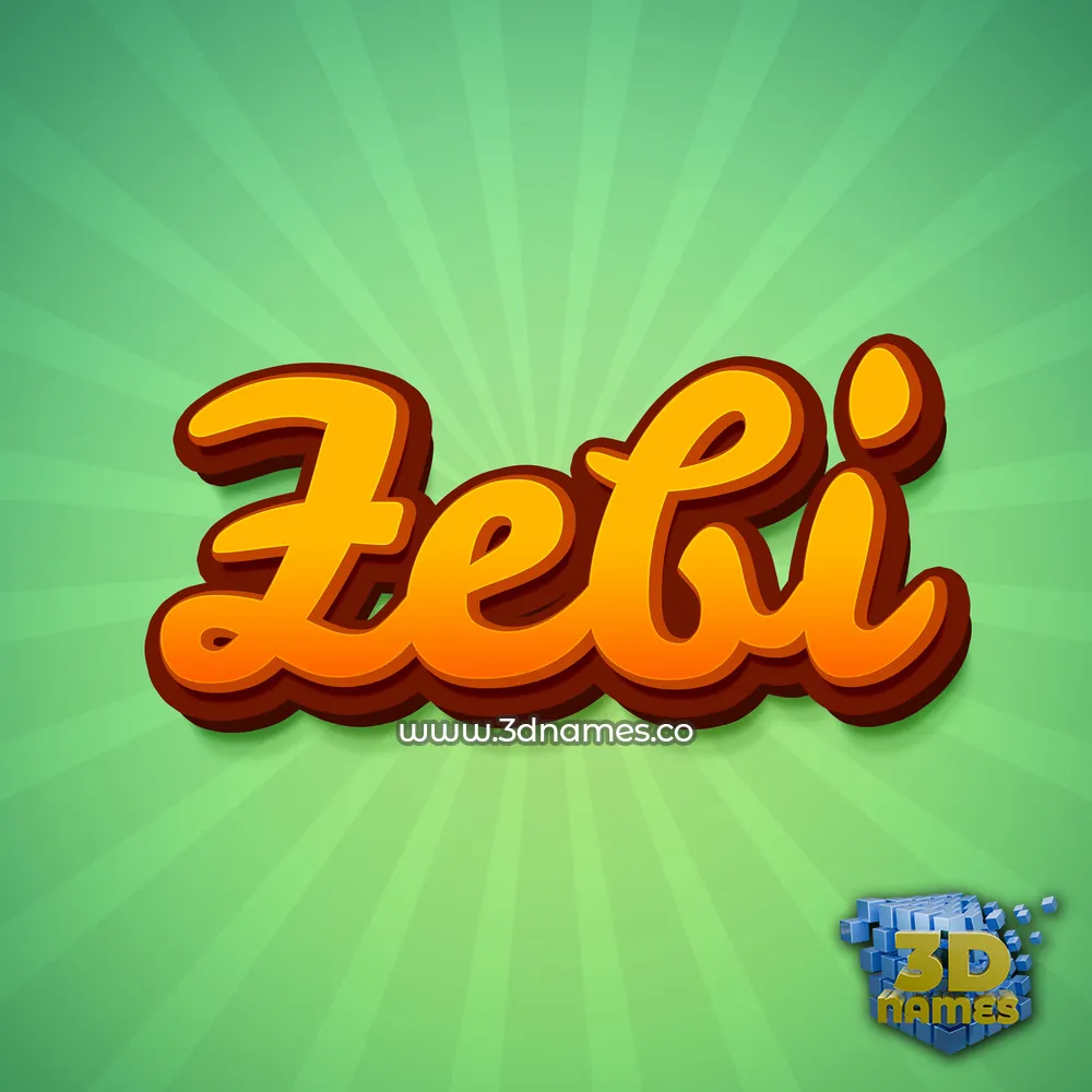 zebi in Green Rays style - 3D name wallpaper